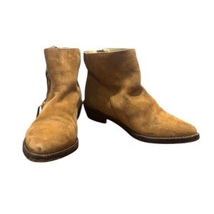 Mr. Wolf Women's Distressed Suede Fringe Ankle Boots Brown Size 37/6.5 Western